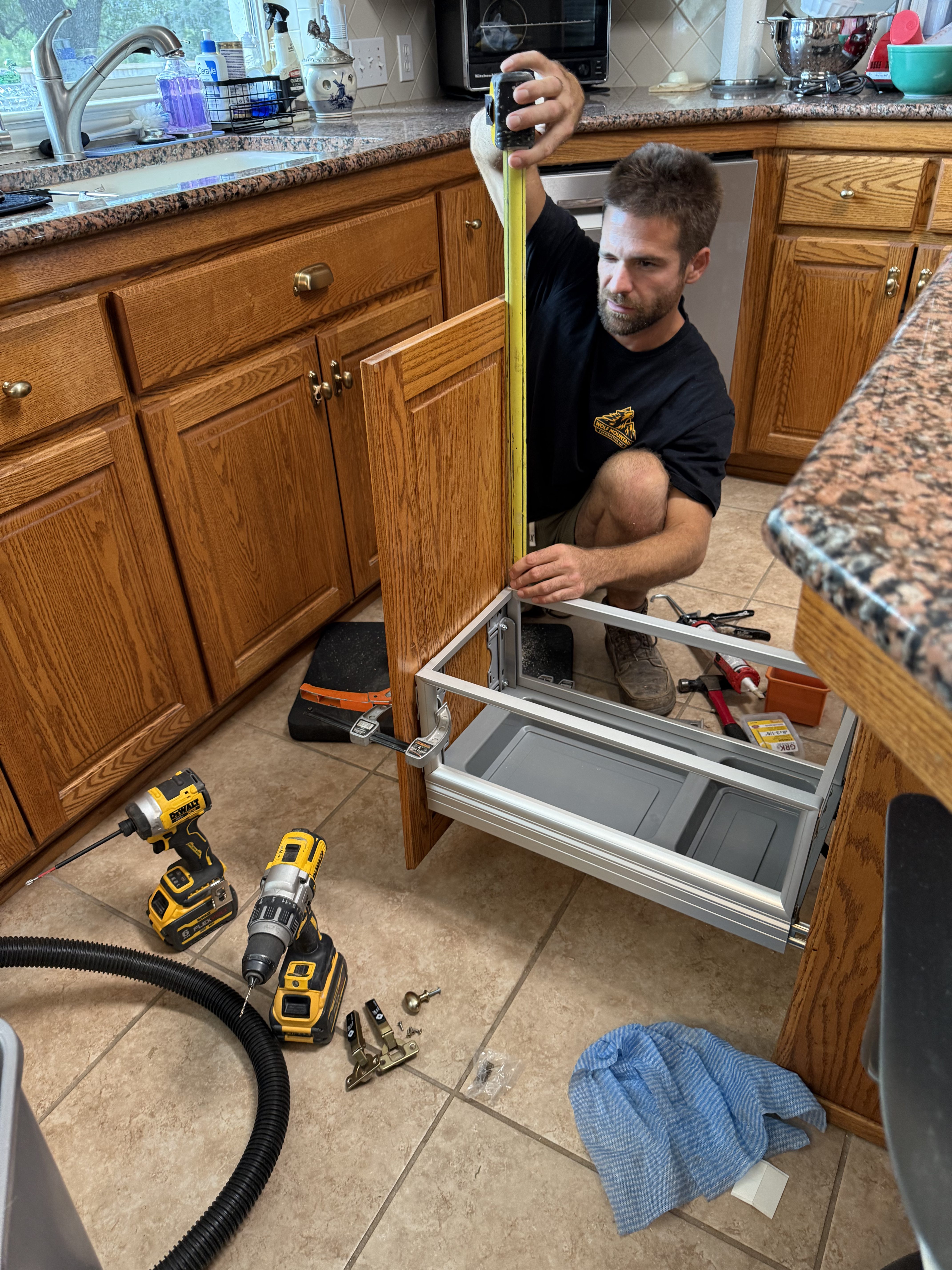 Nathan from Wolf Mountain Construction at work