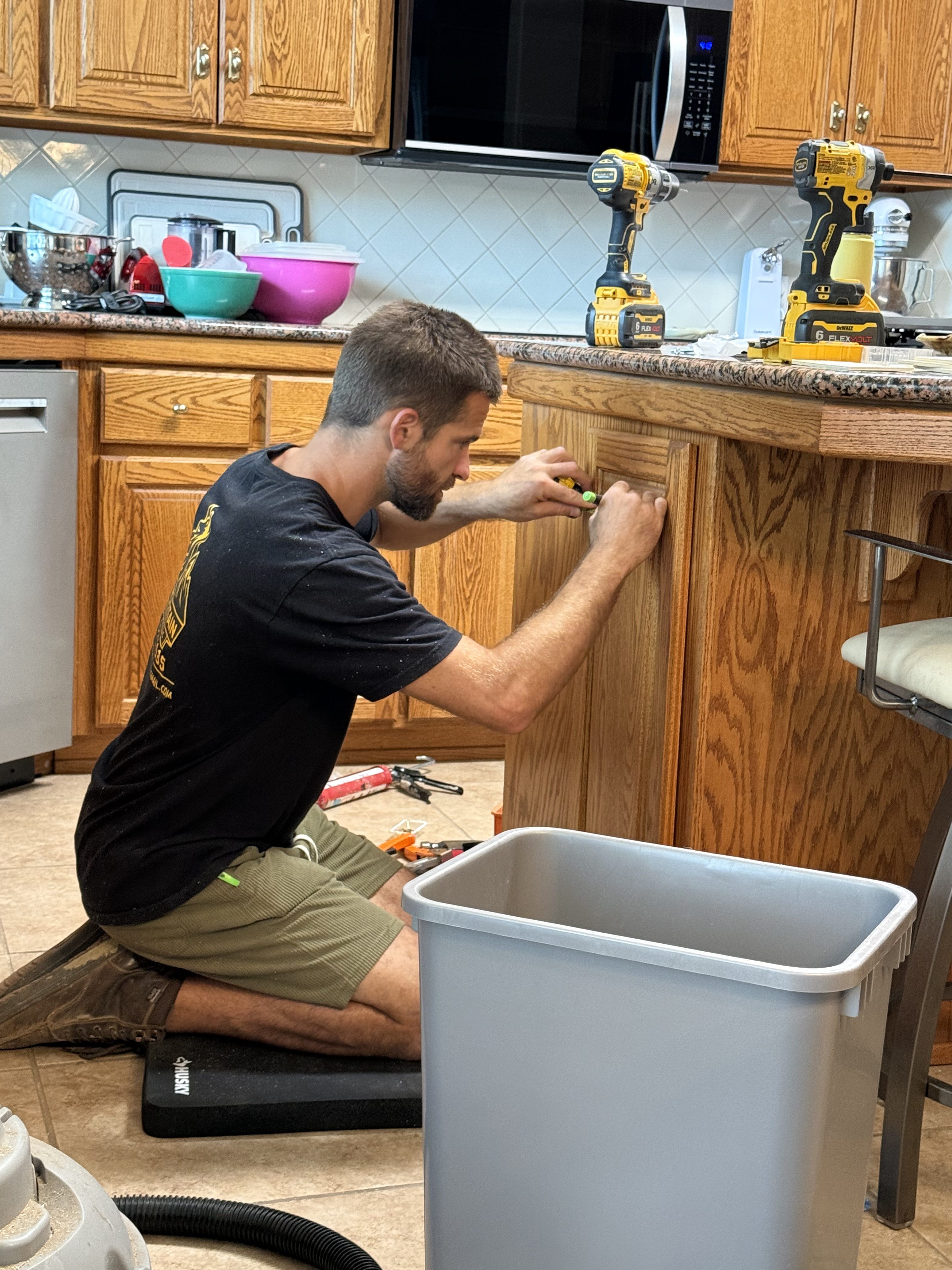 Installing cabinet hardware
